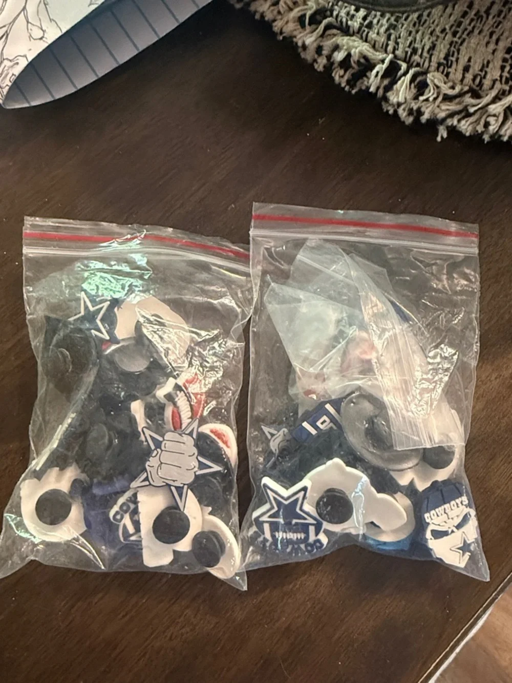 Dallas Football Themed Shoe Charms - Blue and White Party Pack